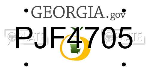 PJF4705 Georgia License Plate