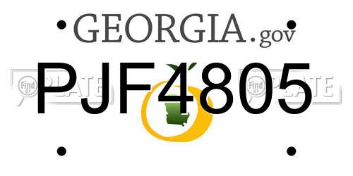PJF4805 Georgia License Plate