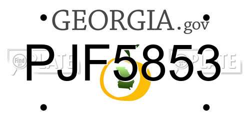 PJF5853 Georgia License Plate