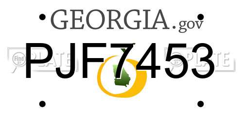 PJF7453 Georgia License Plate