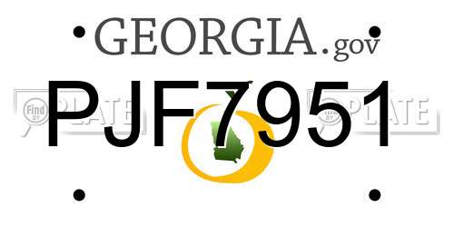 PJF7951 Georgia License Plate