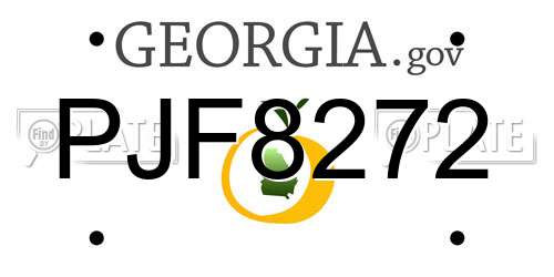 PJF8272 Georgia License Plate