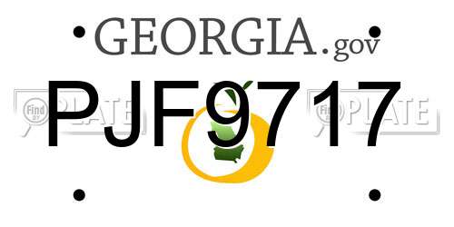 PJF9717 Georgia License Plate
