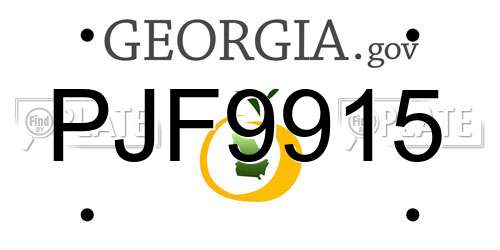 PJF9915 Georgia License Plate