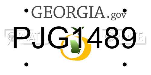 PJG1489 Georgia License Plate