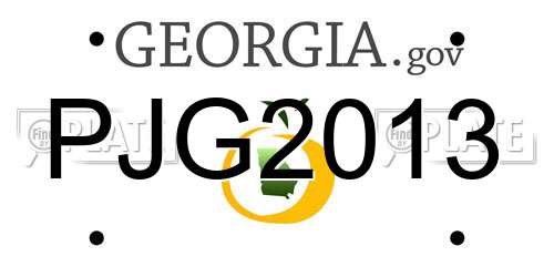 PJG2013 Georgia License Plate