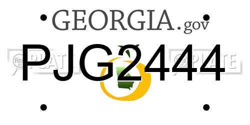 PJG2444 Georgia License Plate