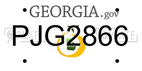 PJG2866 Georgia License Plate