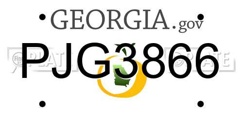 PJG3866 Georgia License Plate