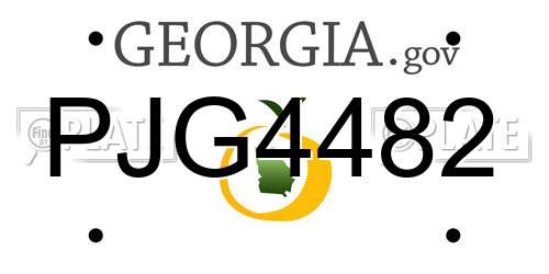 PJG4482 Georgia License Plate