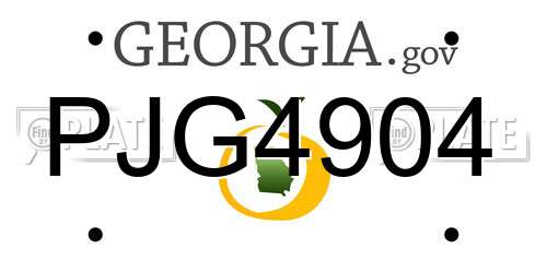 PJG4904 Georgia License Plate