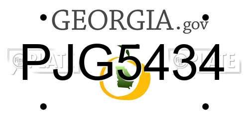 PJG5434 Georgia License Plate