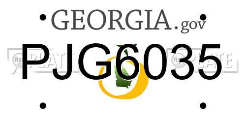 PJG6035 Georgia License Plate