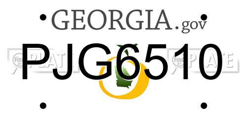 PJG6510 Georgia License Plate