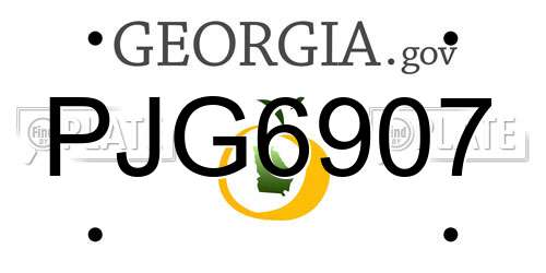 PJG6907 Georgia License Plate
