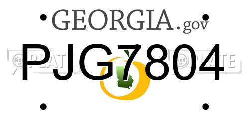 PJG7804 Georgia License Plate