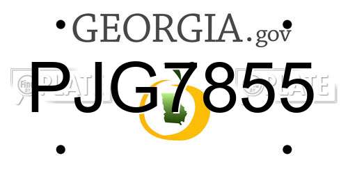 PJG7855 Georgia License Plate