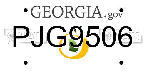 PJG9506 Georgia License Plate