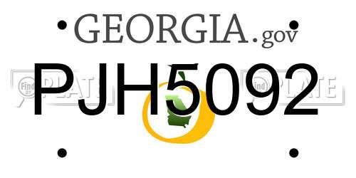 PJH5092 Georgia License Plate