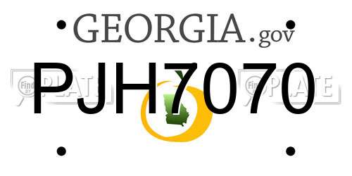 PJH7070 Georgia License Plate