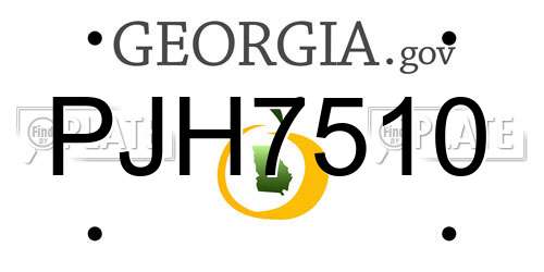 PJH7510 Georgia License Plate