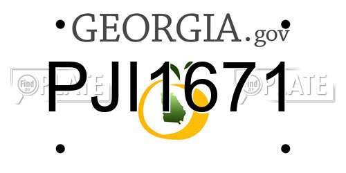 PJI1671 Georgia License Plate