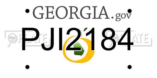PJI2184 Georgia License Plate