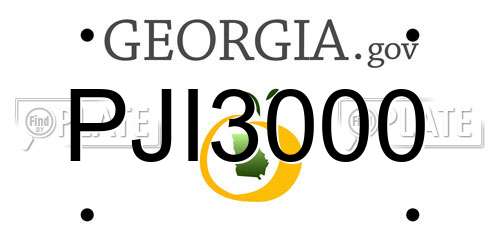 PJI3000 Georgia License Plate