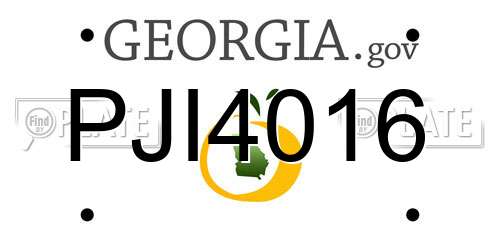 PJI4016 Georgia License Plate