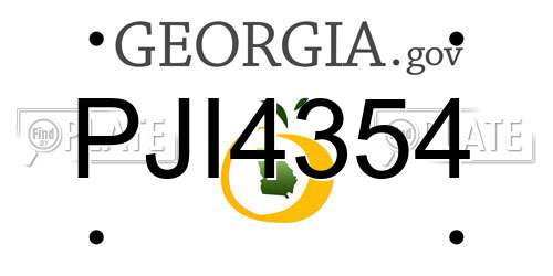 PJI4354 Georgia License Plate