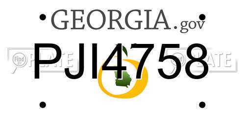 PJI4758 Georgia License Plate