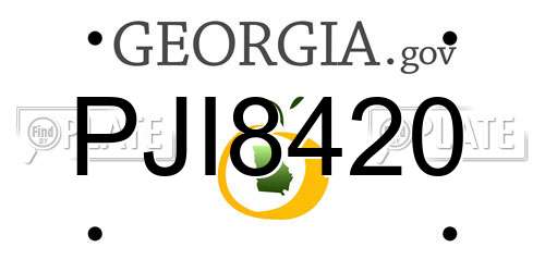 PJI8420 Georgia License Plate
