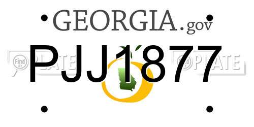 PJJ1877 Georgia License Plate