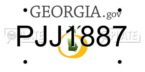 PJJ1887 Georgia License Plate