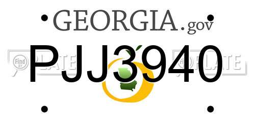 PJJ3940 Georgia License Plate