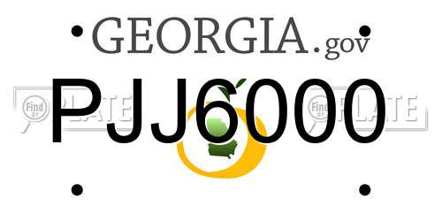 PJJ6000 Georgia License Plate