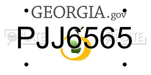PJJ6565 Georgia License Plate