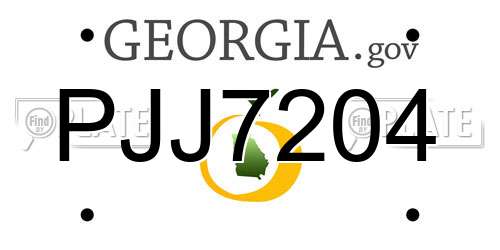 PJJ7204 Georgia License Plate