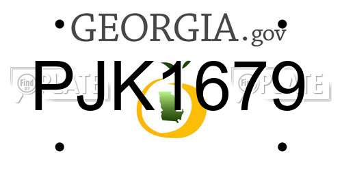 PJK1679 Georgia License Plate