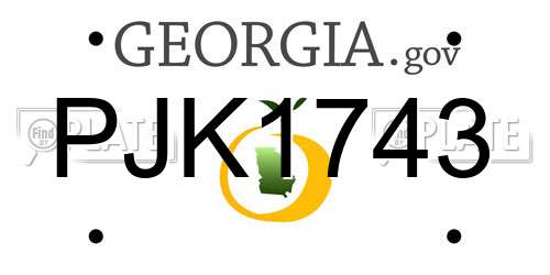 PJK1743 Georgia License Plate