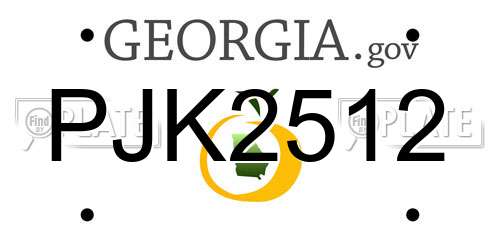 PJK2512 Georgia License Plate