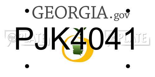PJK4041 Georgia License Plate