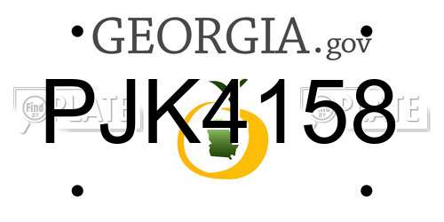 PJK4158 Georgia License Plate