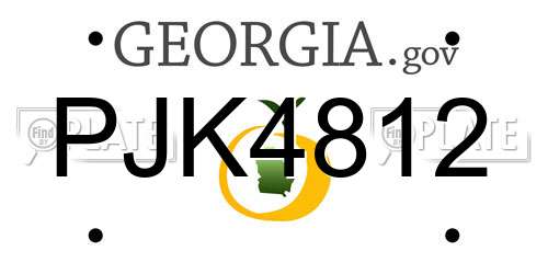 PJK4812 Georgia License Plate