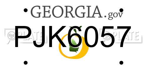 PJK6057 Georgia License Plate