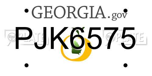 PJK6575 Georgia License Plate