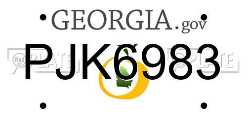 PJK6983 Georgia License Plate