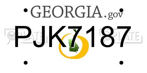 PJK7187 Georgia License Plate