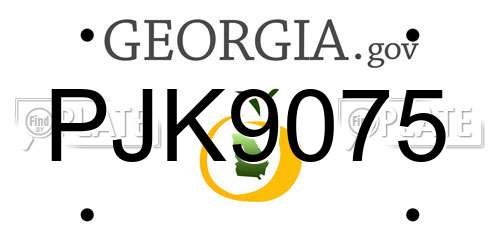 PJK9075 Georgia License Plate