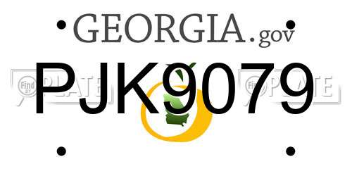 PJK9079 Georgia License Plate